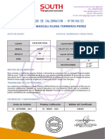 CERTIFICADO DE CALIBRACION South 