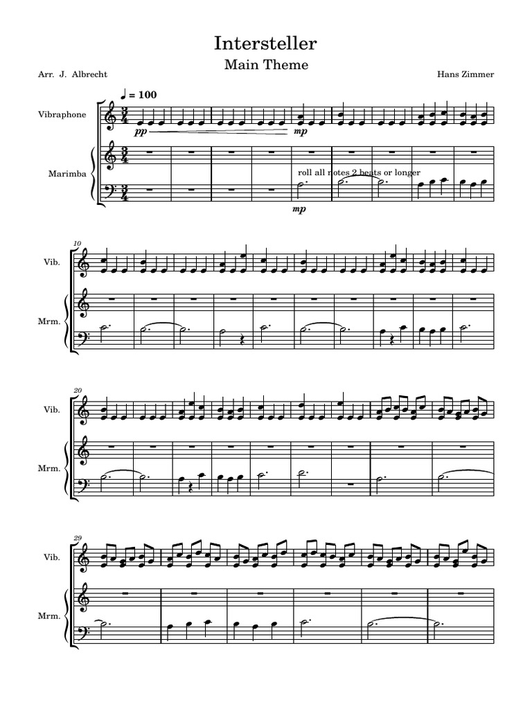 Intersteller With Grand Staff PDF Percussion Instruments