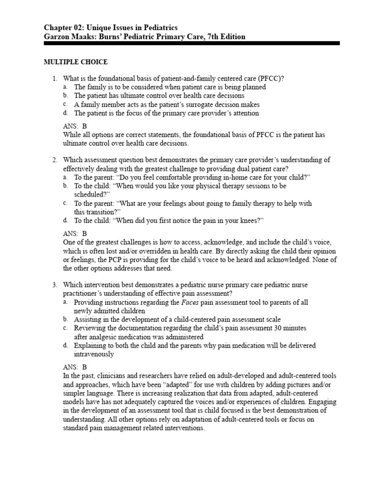 Chapter 02 Unique Issues in Pediatrics Garzon Maaks Burns' Pediatric Primary Care, 7th Edition