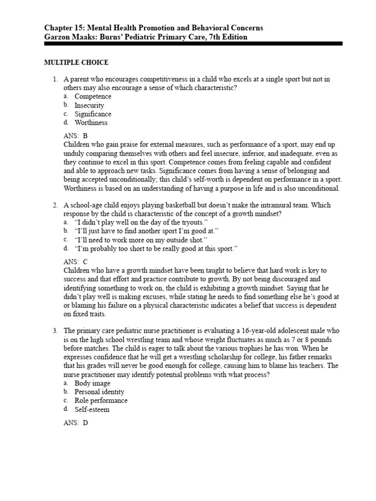 Chapter 15 mental health promotion and behavioral concerns garzon
