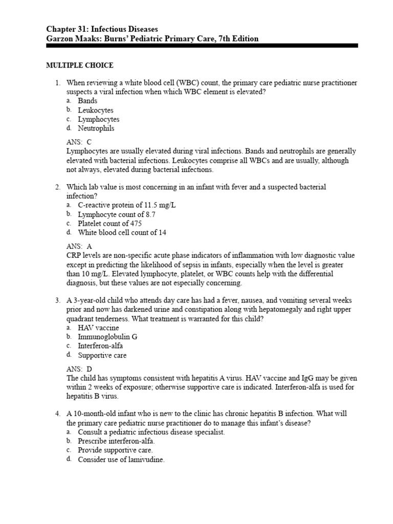 Chapter 31 Infectious Diseases Garzon Maaks Burns' Pediatric Primary Care, 7th Edition PDF