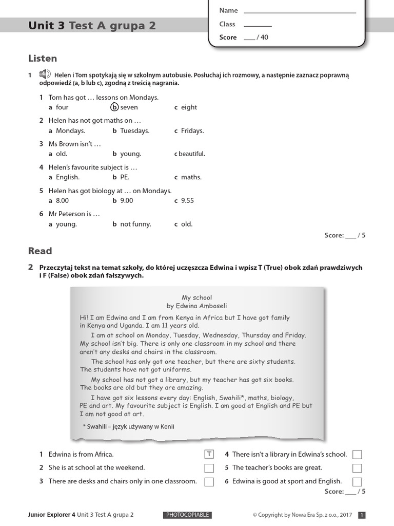 Unit 3 Test A Grupa 2 Pdf