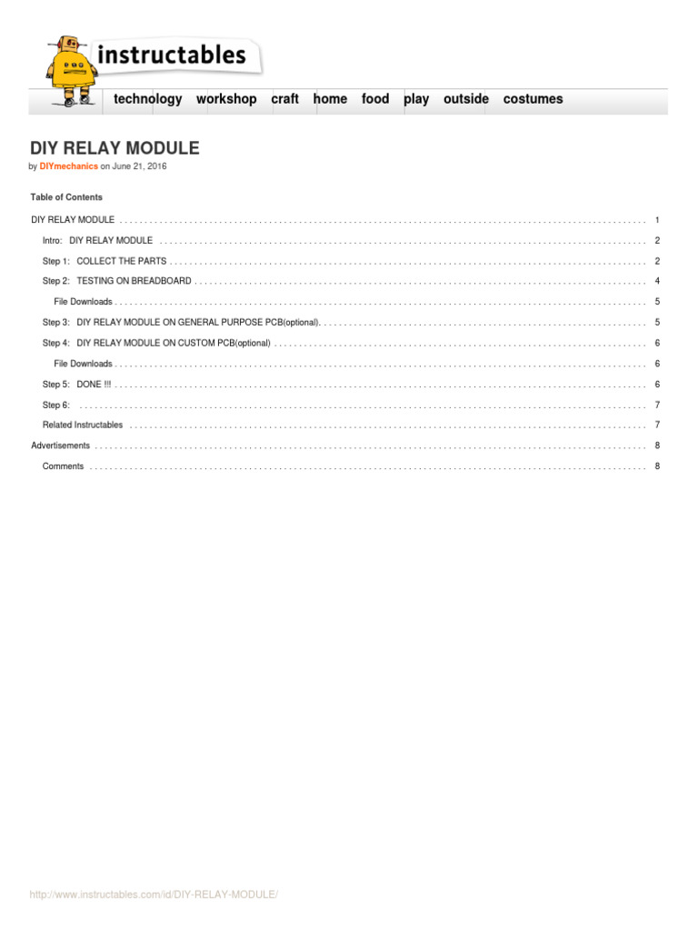 DIY Relay Module Guide | PDF | Printed Circuit Board | Arduino