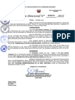 Resolución Directoral # - 2022: "Año Del Fortalecimiento de La Soberanía Nacional"