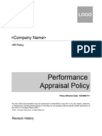 Performance Appraisal Policy