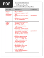 COMPUTER SCIENCE Imp Questions