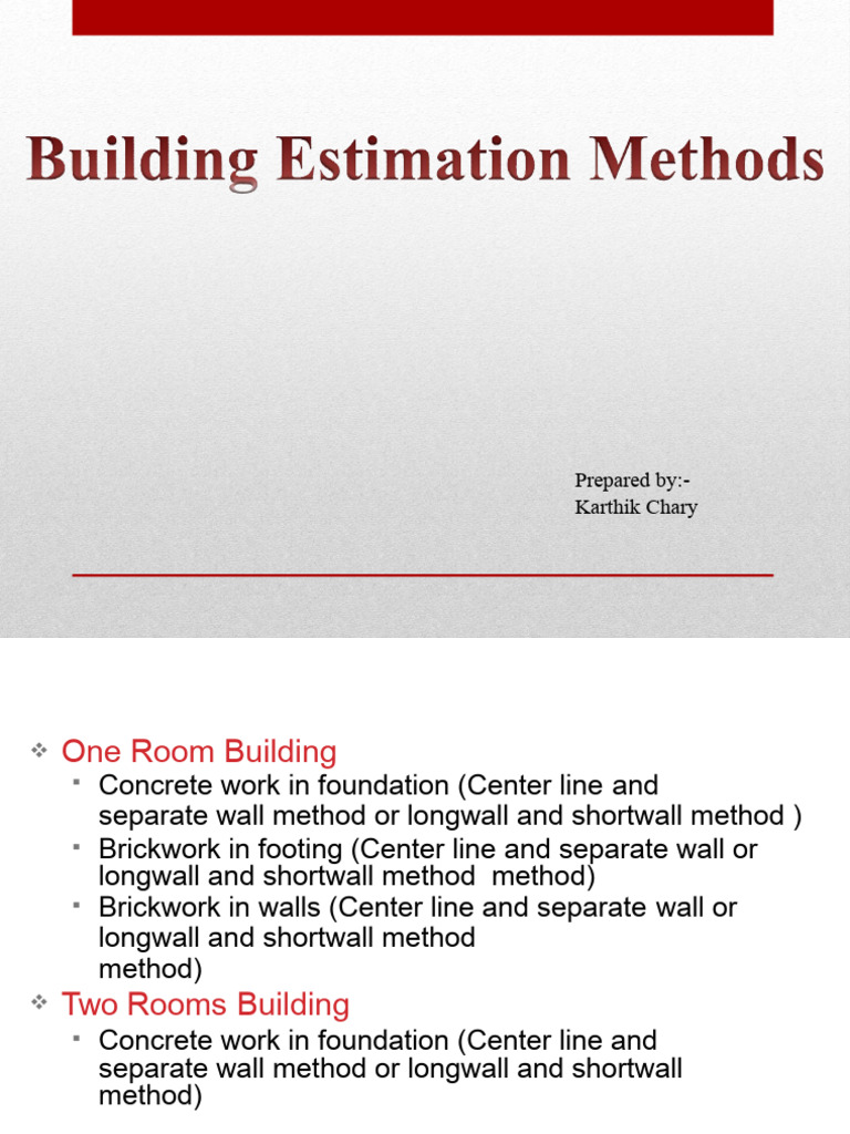 Long and Short Wall Method Estimation | PDF | Building Technology ...
