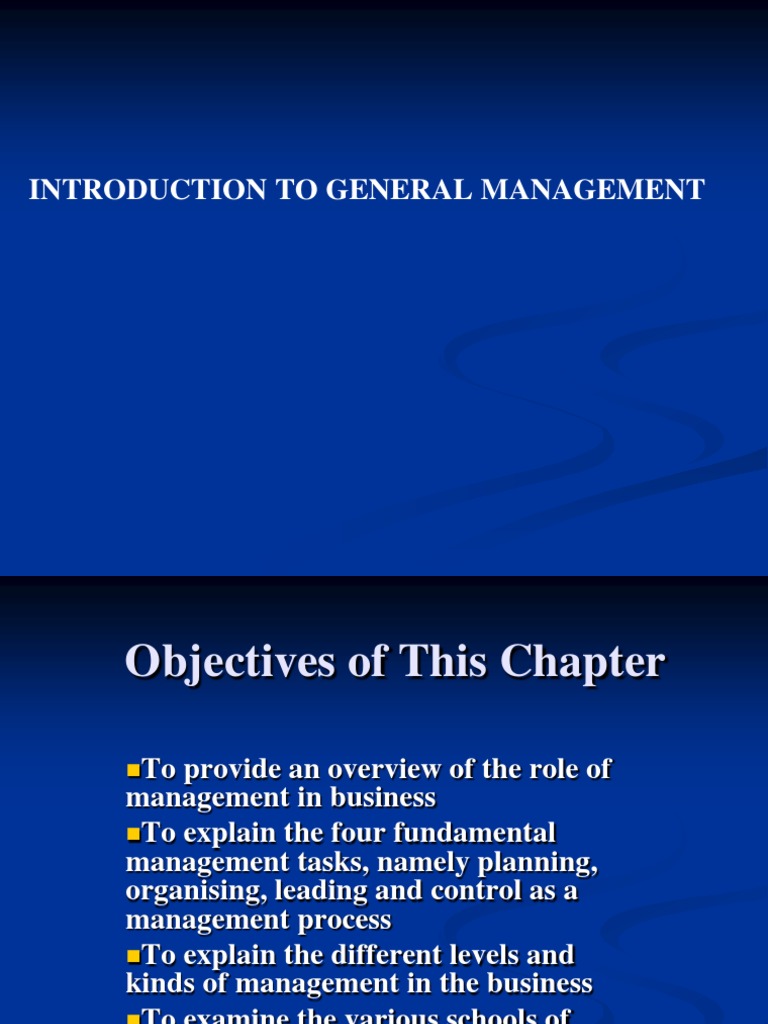 Overview of General Management Principles | PDF | Goal | Marketing