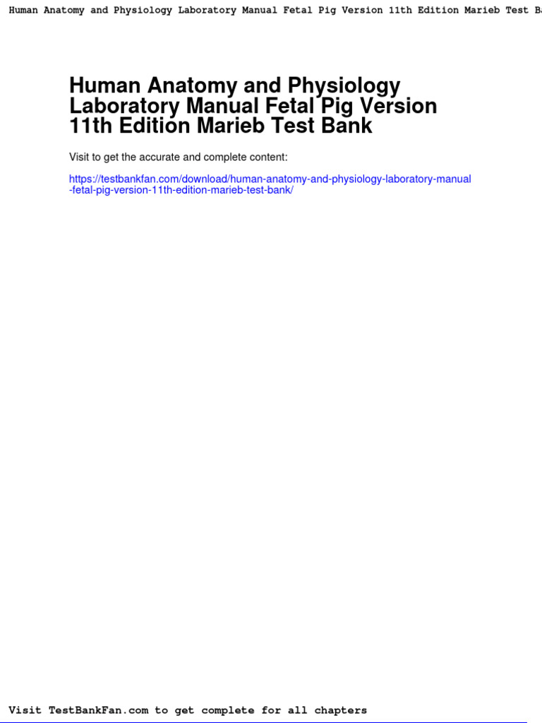 Full Download Human Anatomy and Physiology Laboratory Manual Fetal Pig