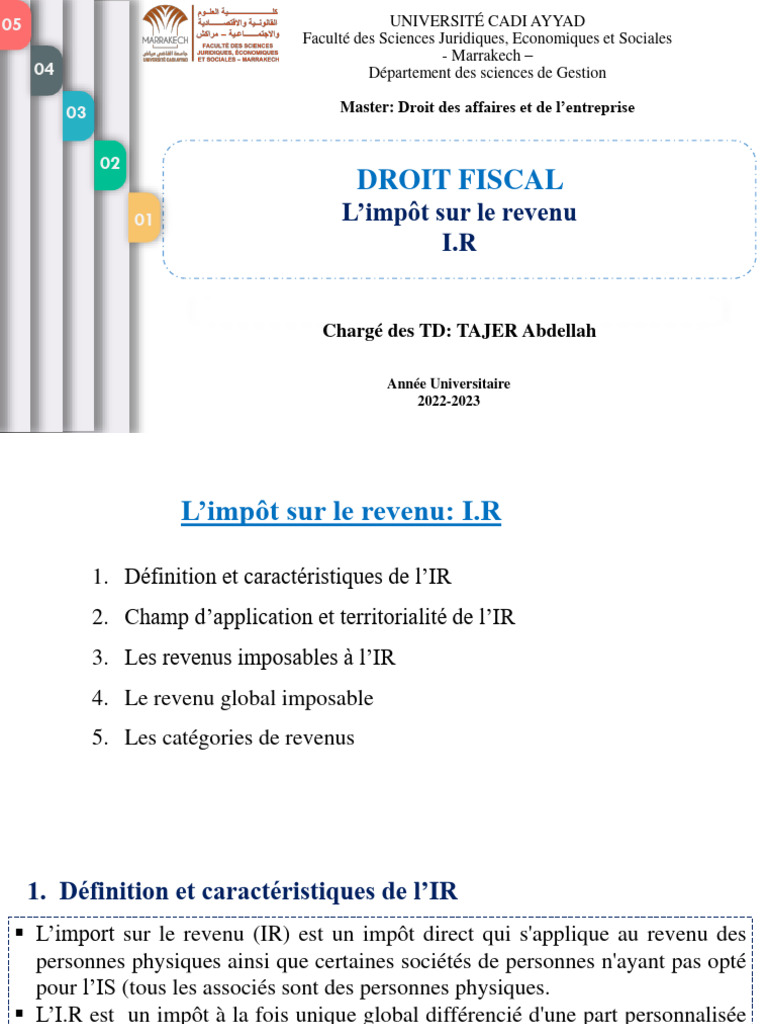 L'impôt sur le revenu au Maroc 2023 | PDF | Impôt sur le revenu | Impôts