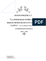 Texto Política 7.: La Fertilidad Teórica Del Debate Democrático en América Latina"