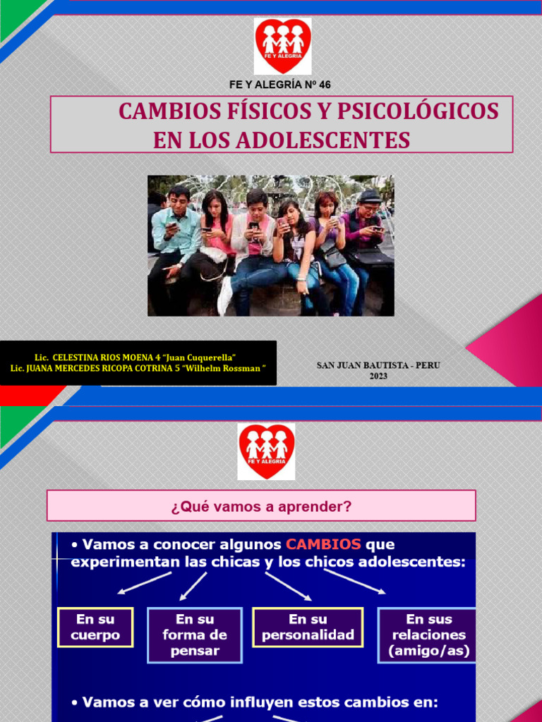 Cambios físicos y emocionales en adolescentes | PDF | Ciencias del ...