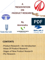A PRESENTATION ON  PRODUCT RESEARCH