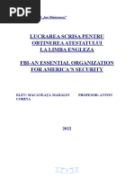 Lucrarea Scrisa Pentru Obținerea Atestatului La Limba Engleza Fbi-An Essential Organization For America 'S Security