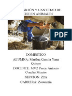 Composición y Cantidad de Leche en Animales Doméstico