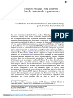 L 'Analyse Des Risques Éthiques: Une Recherche Exploratoire Dans Le Domaine de La Gouvernance Municipale