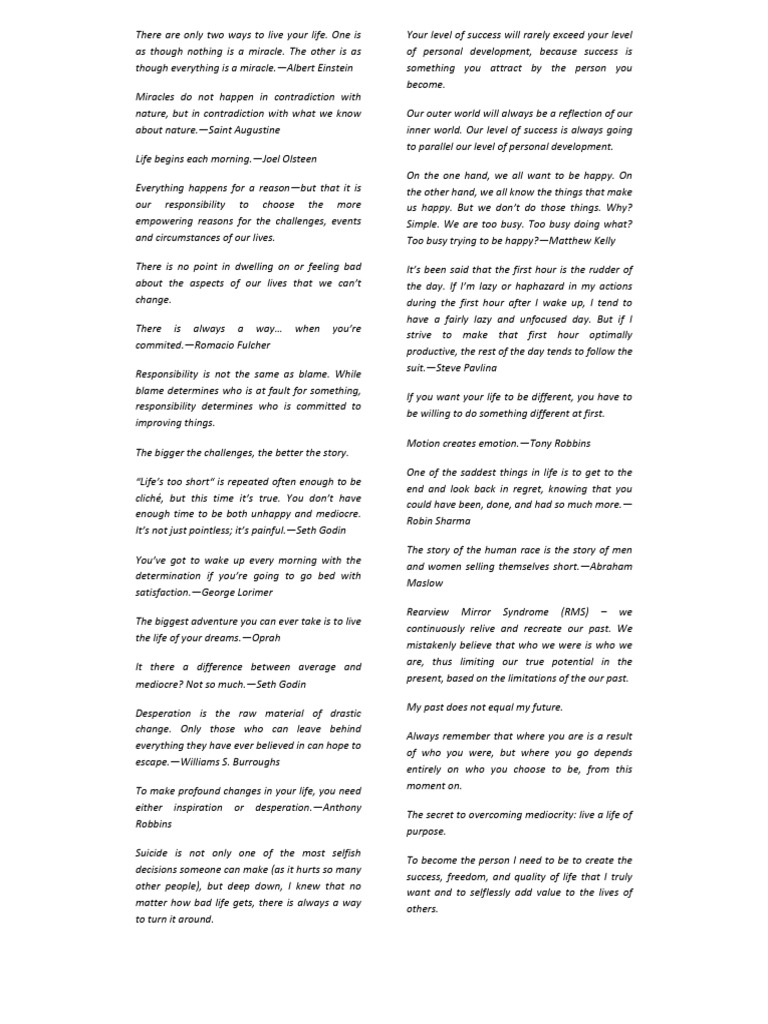 Embracing Daily Miracles for Growth | PDF | Psychological Concepts ...