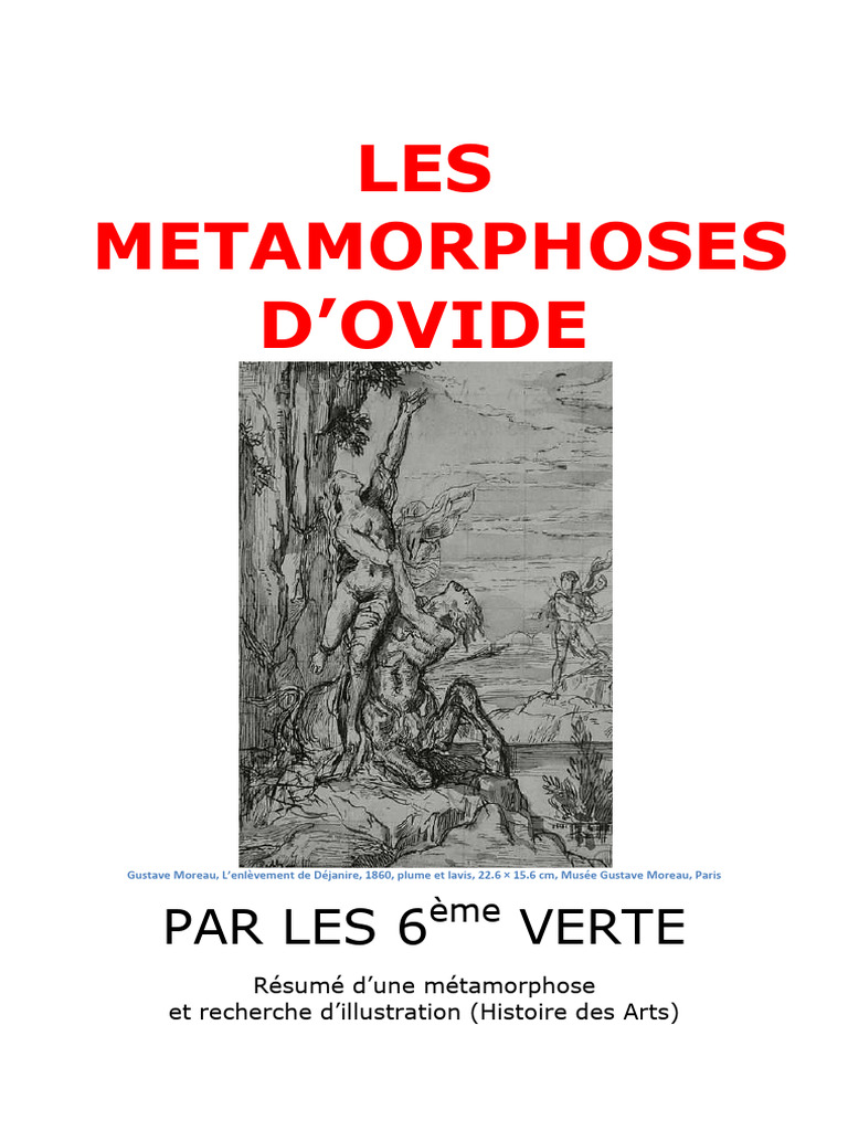 Métamorphoses d'Ovide : Mythes et Arts | PDF | Athéna | Religion de la ...