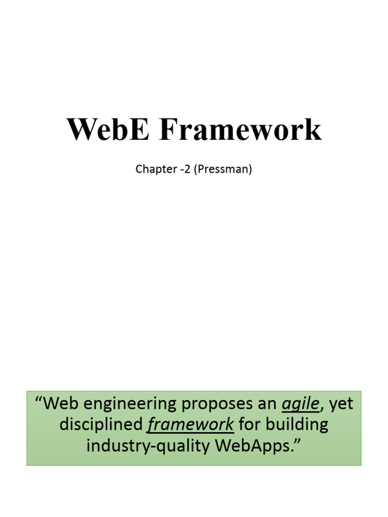 WebE Framework: Agile WebApp Development | PDF | Web Application ...