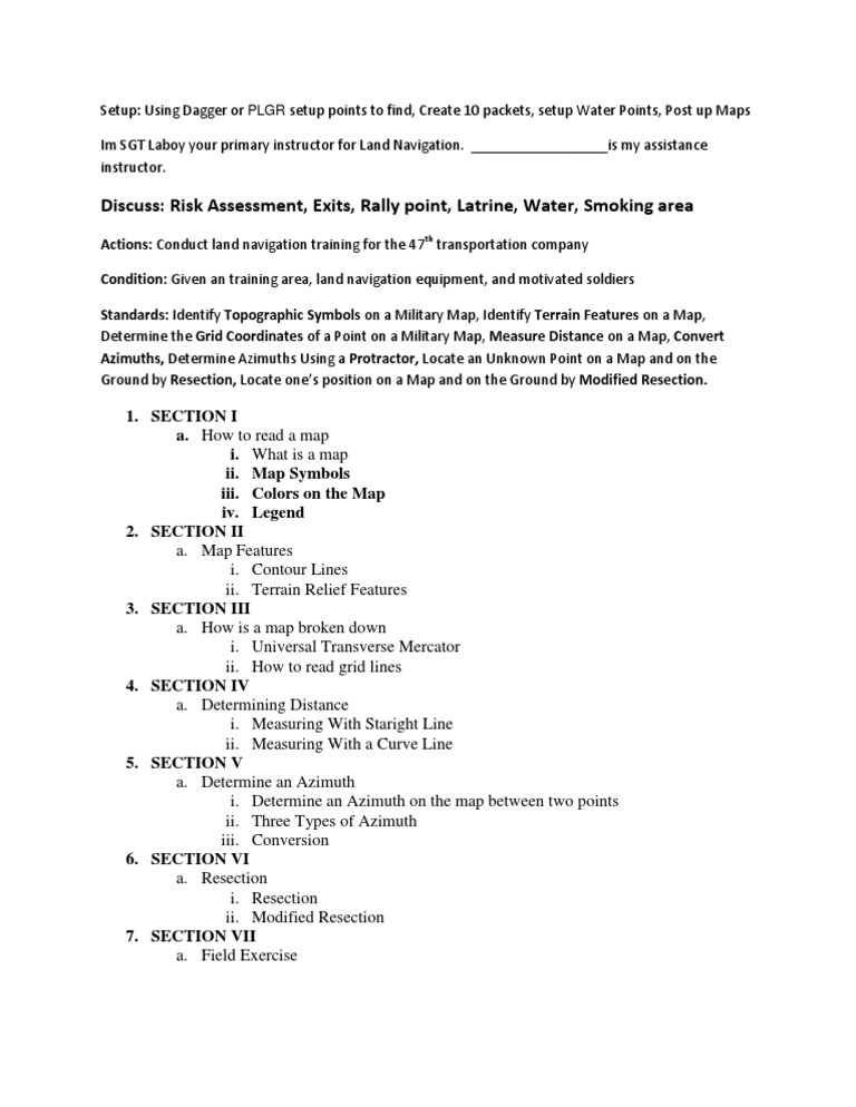 Land Navigation Training Guide | PDF