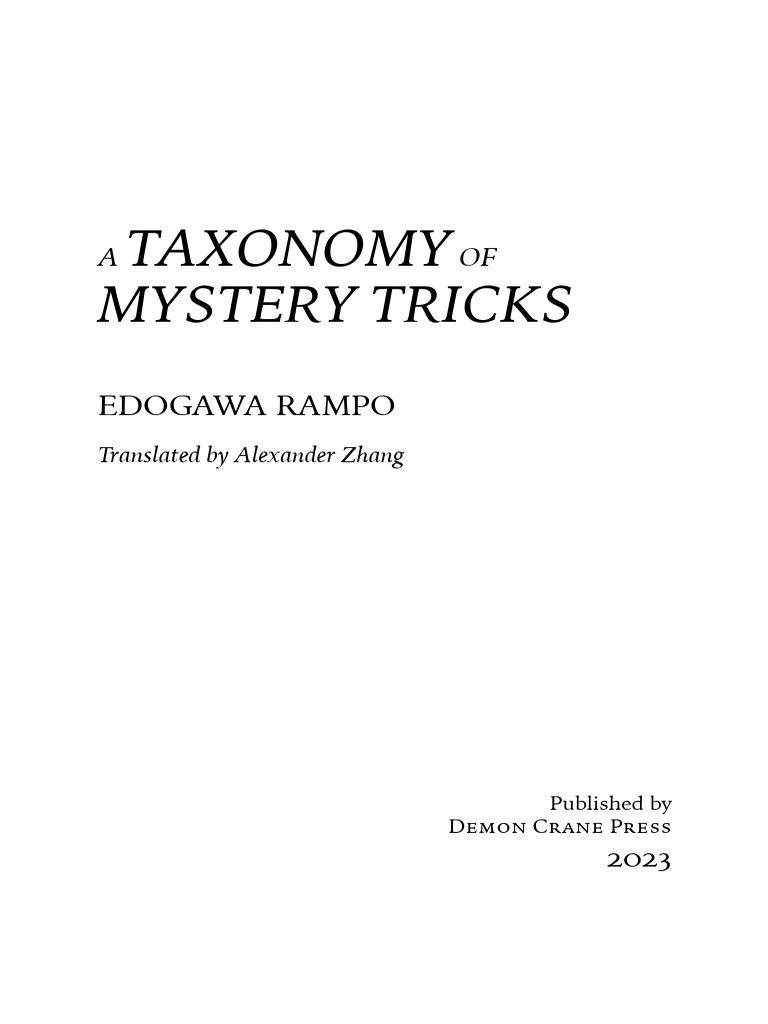 A Taxonomy of Mystery Tricks | PDF | Mystery Fiction