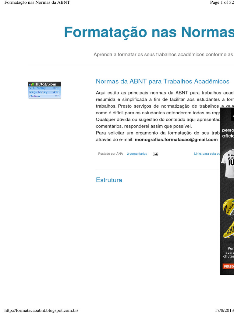 Formatação de Trabalhos Acadêmicos ABNT | PDF | Citação | Caixa alta e ...