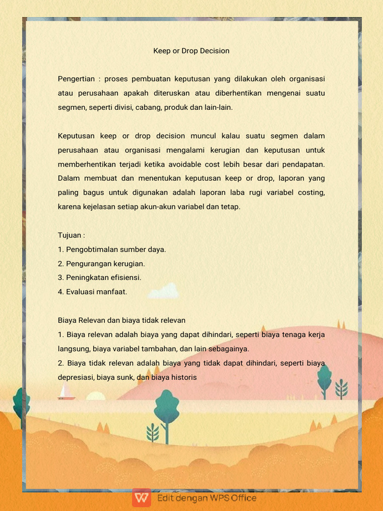 Keputusan Keep atau Drop Segmen Produk | PDF