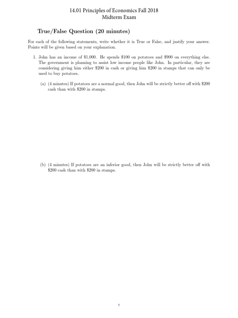Fall 2018 microeconomics mitx midterm exam questions download free