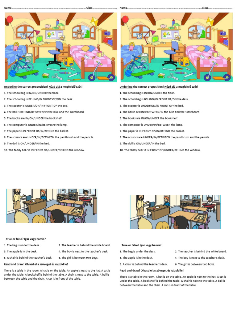 Prepositions Quick Test | PDF | Consumer Goods | Home