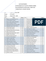 Daftar Peserta Seleksi Mat & Sains