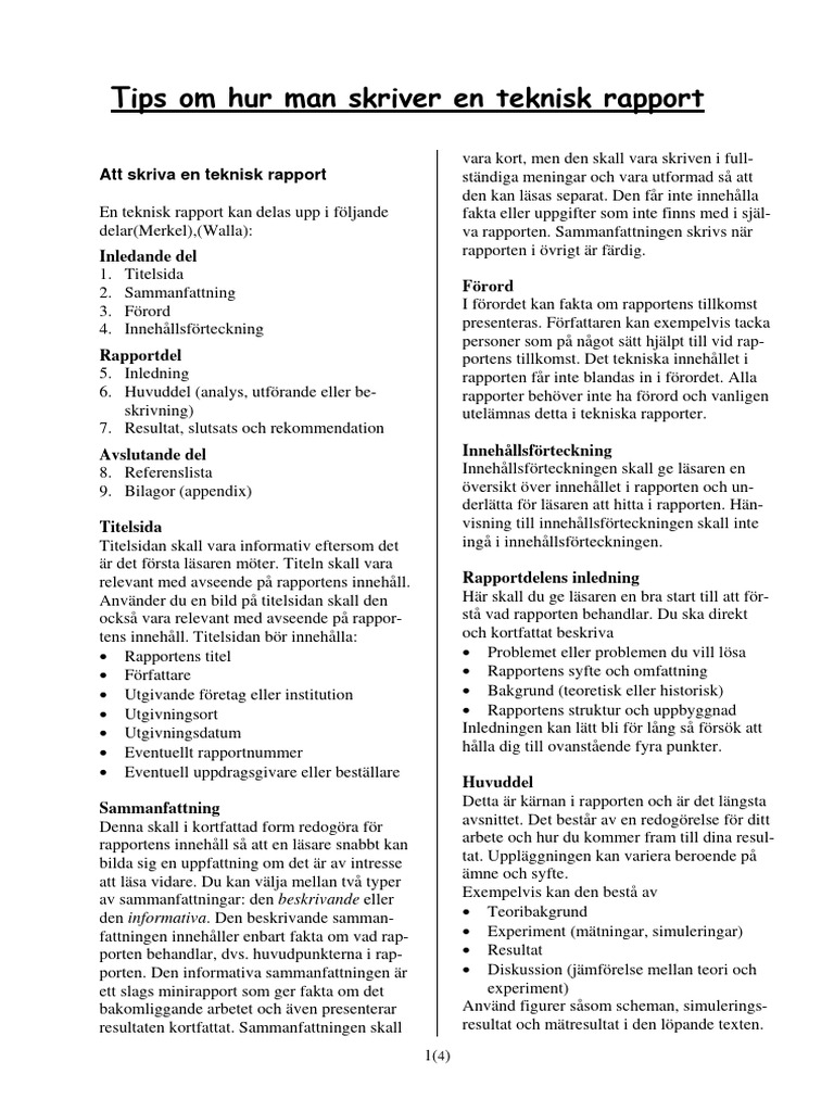 Rapportskrivning | PDF