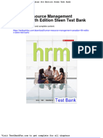 Full Download Human Resource Management Canadian 4th Edition Steen Test Bank