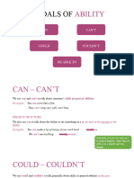Modal Verbs of Ability and Possibility