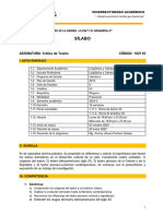 Sílabo de Crítica de Teatro 2023-II UNFV