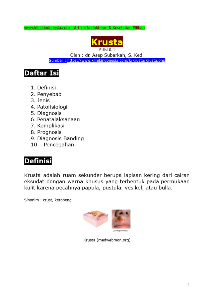 Memahami Krusta pada Kulit | PDF