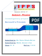 Physics Investigatory Project Bernoullis