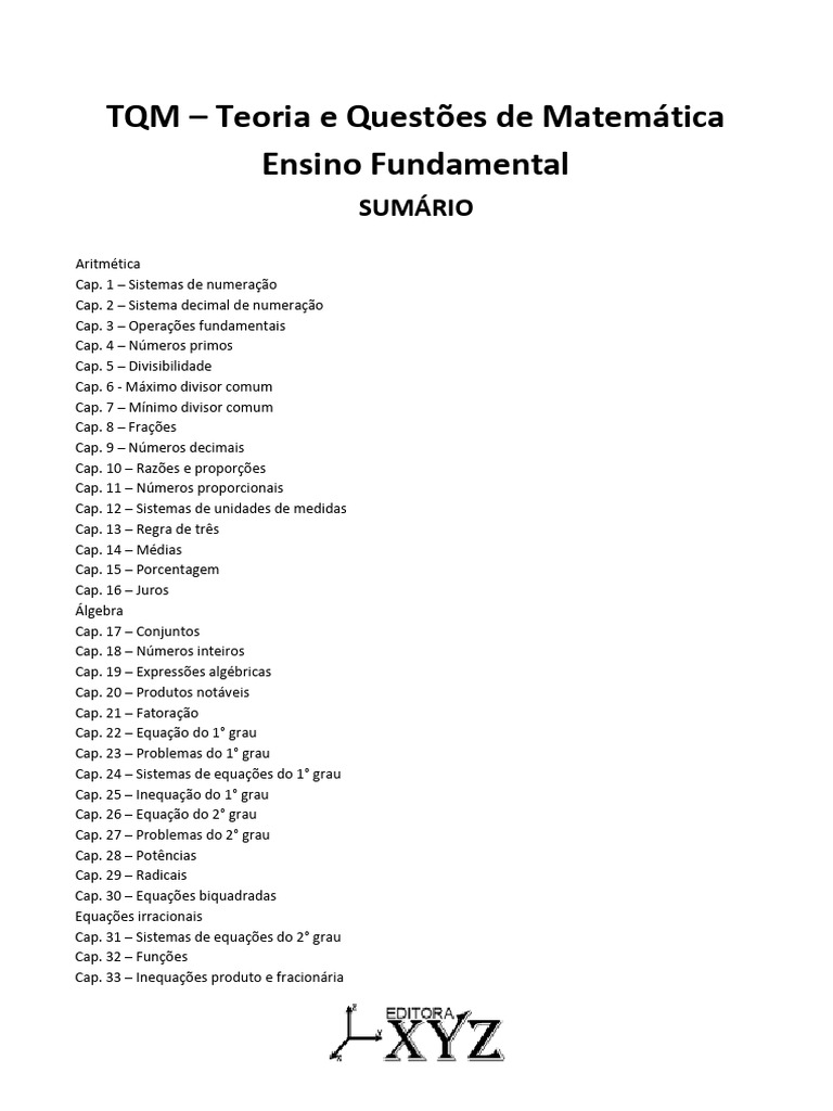 TQM - Teoria e Questões de Matemática - Ensino Fundamental | PDF