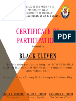 Certificate of Participation: Black Eleven