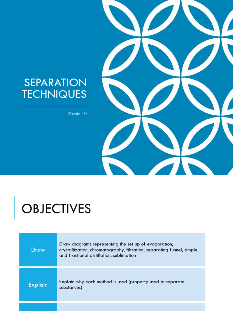 10 Key Separation Techniques in Chemistry | PDF | Filtration | Solubility