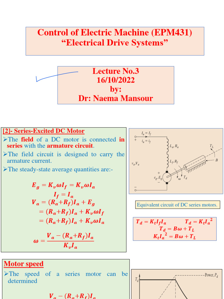 Lecture No 3 PDF Electric Motor Direct Current