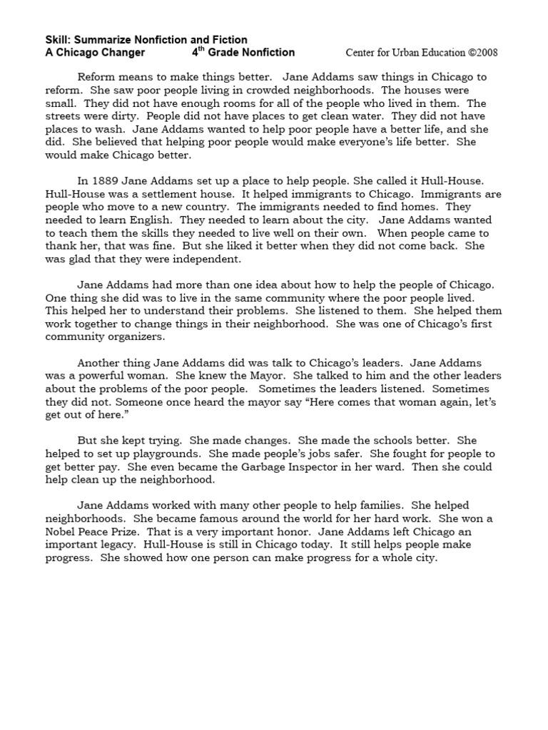 Grade 4 Summarize PDF