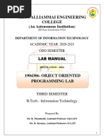 Object Oriented Programming Lab Manual 1