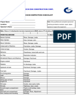 Bob Cat Inspection Checklist