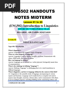 Eng502 Short Handouts Midterm Compiled by Sir Zahid