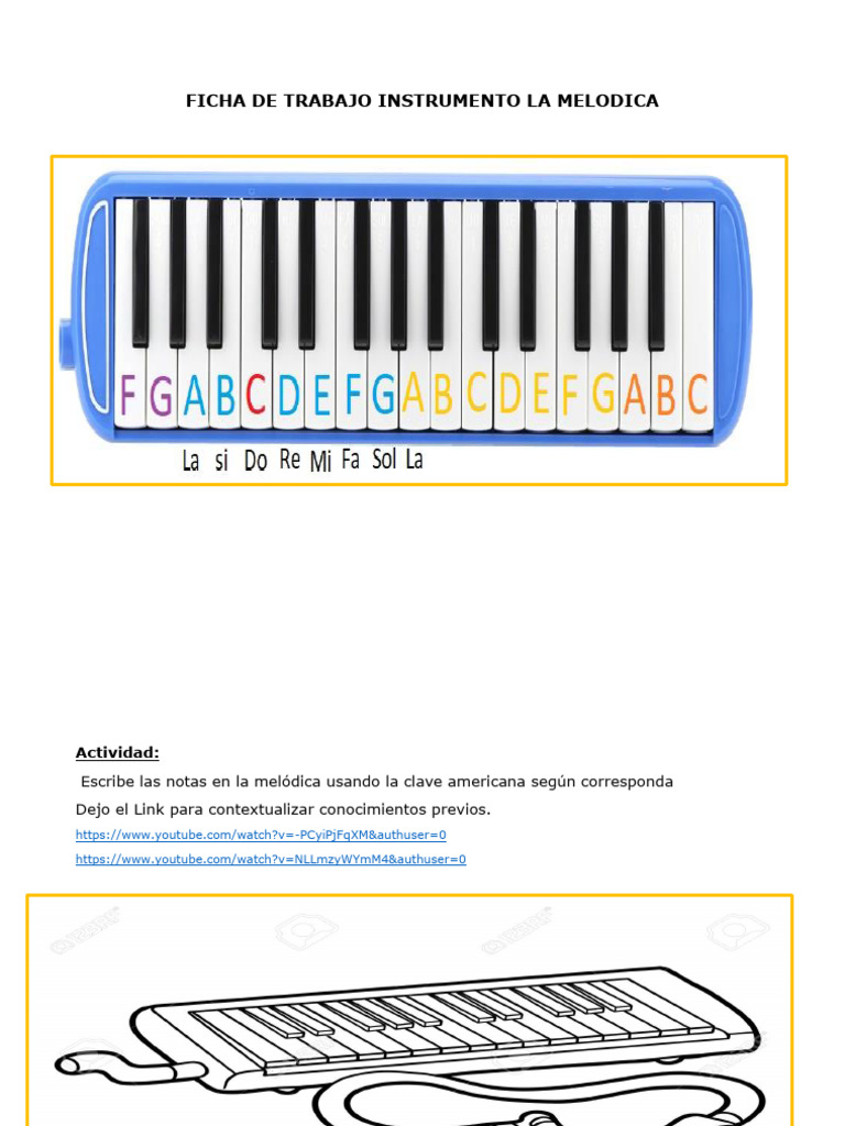 FICHA DE TRABAJO INSTRUMENTO LA MELODICA PDF