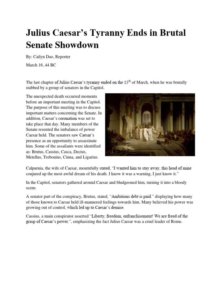 Assasination of Caesar Article | PDF | History