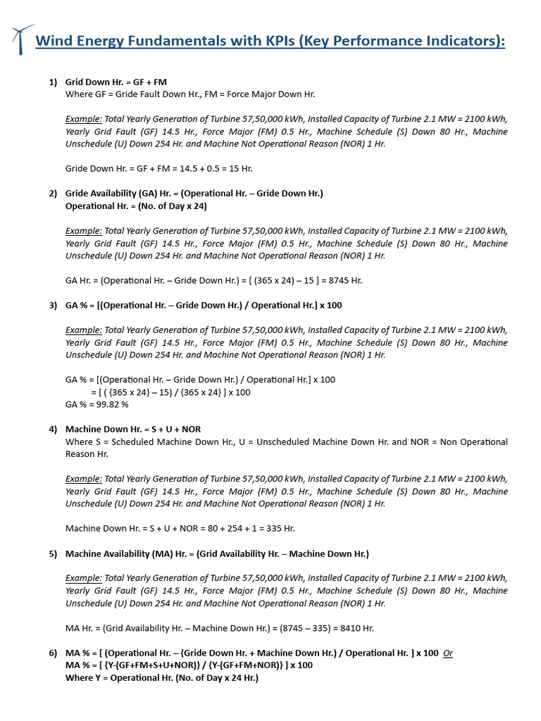 Wind Energy KPIs and Performance Metrics | PDF | Wind Turbine | Power ...