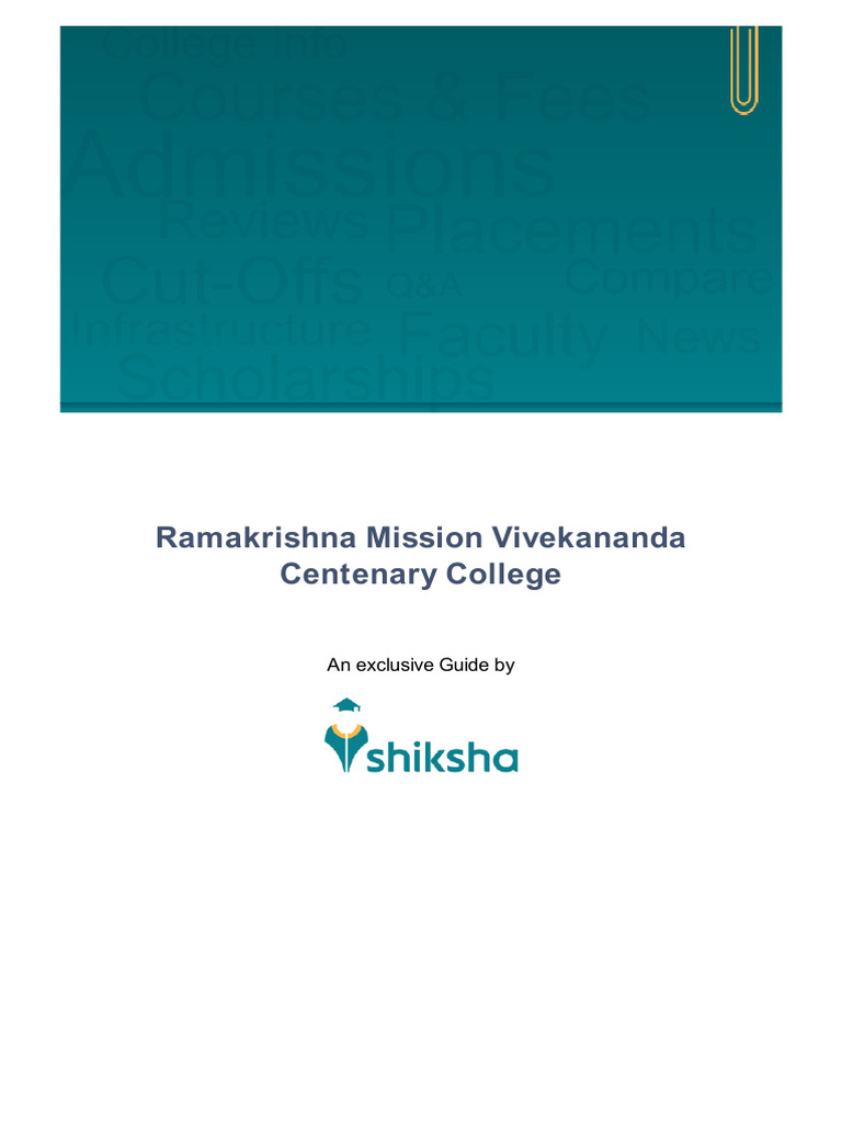 Course Guide: Ramakrishna Mission College PDF Academic Degree