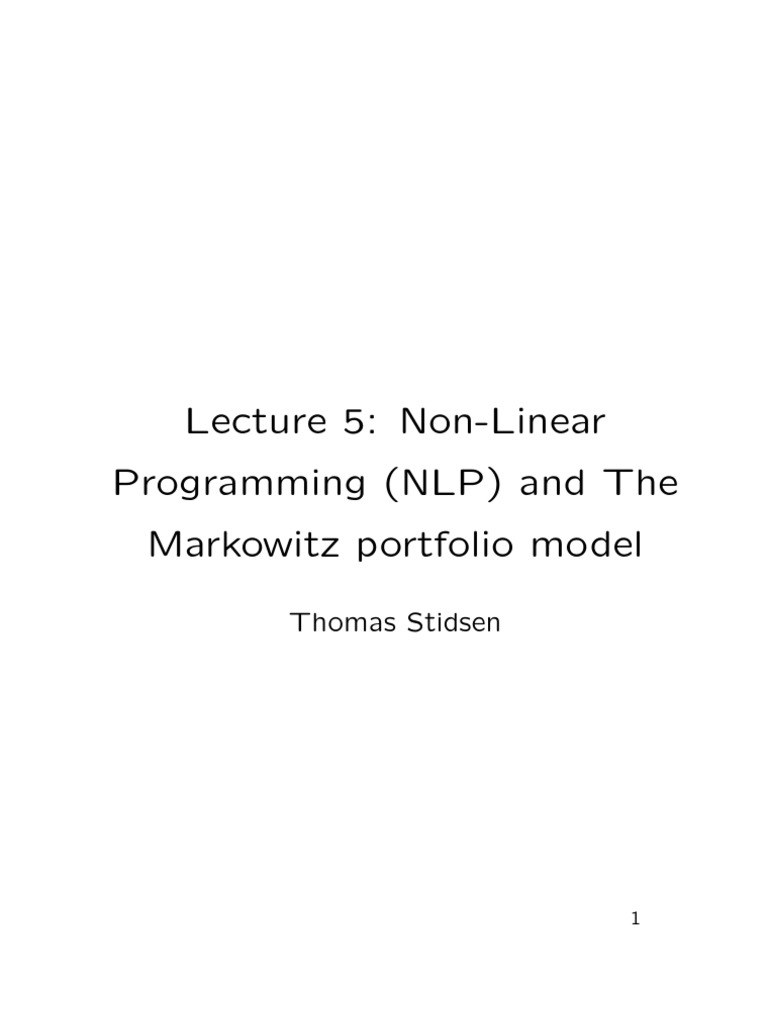 Non Linear Programming | PDF | Nonlinear System | Linear Programming