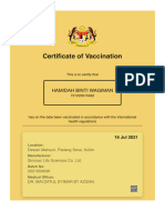 Certificate of Vaccination